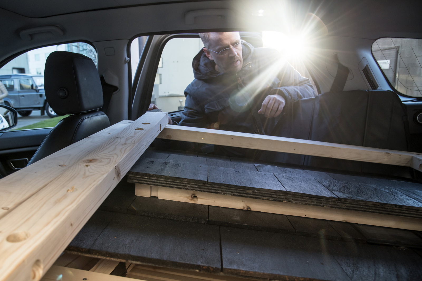 Cabaña de madera Land Rover