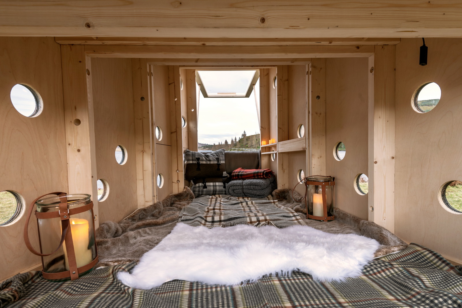 Cabaña de madera Land Rover