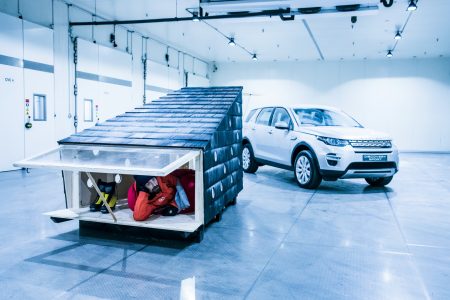 Cabaña de madera Land Rover