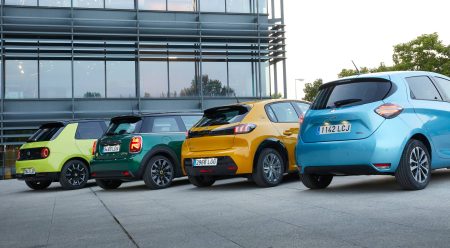 Honda e, Mini Cooper SE, Peugeot e-208 y Renault Zoe