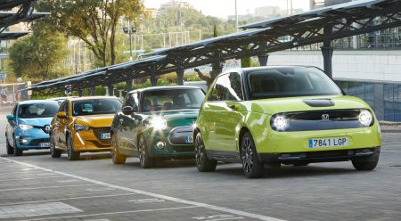 Renault Zoe, Peugeot e-208, Mini Cooper SE y Honda e