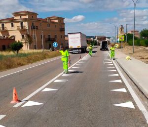 Las marcas viales experimentales en Nava de Roa (Burgos).