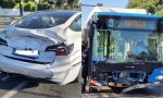Así queda un Tesla tras ser arrollado por un autobús en Madrid