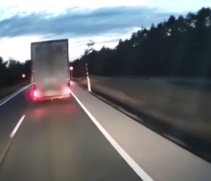 camión conducción temeraria