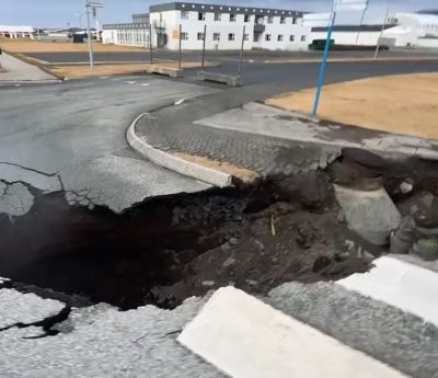 grieta volcán terremoto