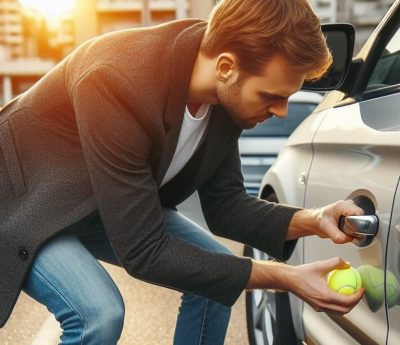 abrir coche pelota de tenis