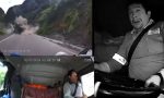 Una impresionante avalancha de rocas gigantes aplasta varios vehículos: así reacciona uno de los conductores