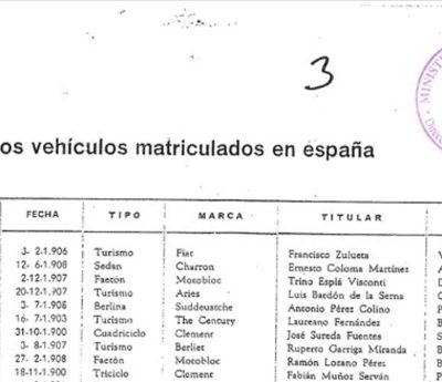 primer coche matriculado dgt