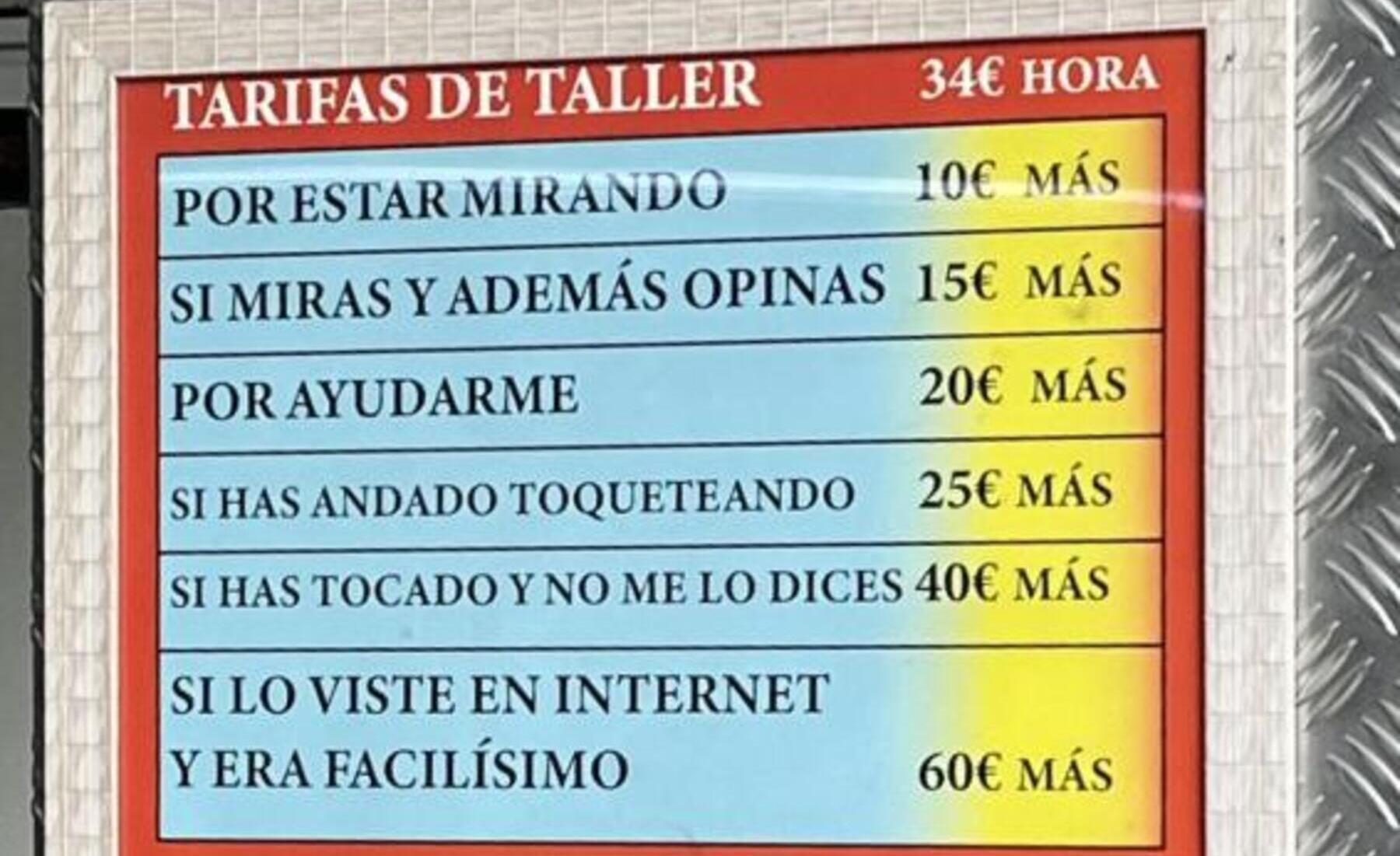 cartel viral taller mecánico