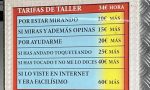 El cartel de un taller que se ha hecho viral con razón: esto pasa si el cliente mira, opina o toquetea