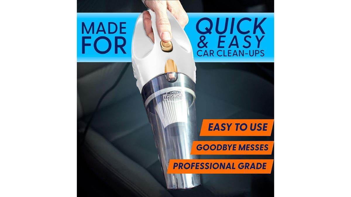 Aspirador portátil para el coche fácil de utilizar.