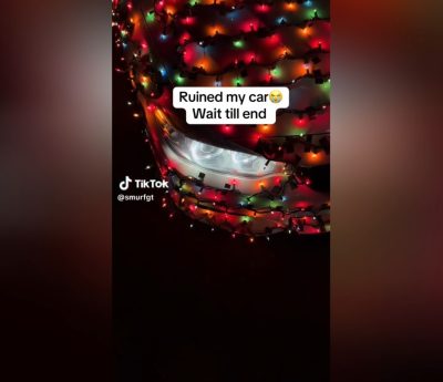 Luces de navidad en el coche