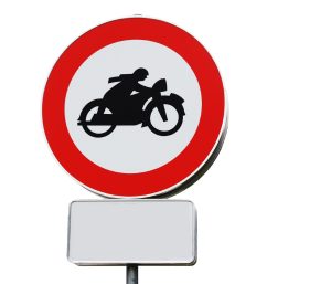 Señal prohibido motos