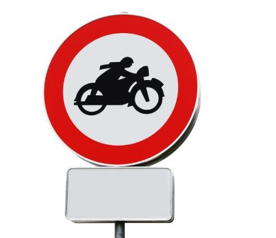 Señal prohibido motos