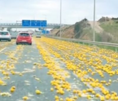 Limones en la carretera