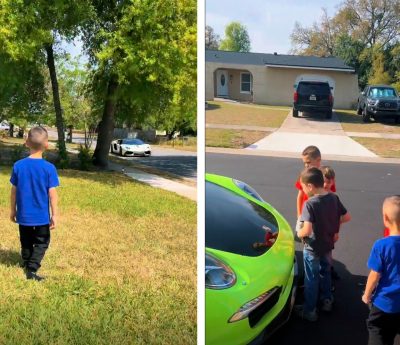 sorpresa niños coches deportivos
