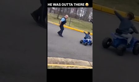 Niño se escapa del agente