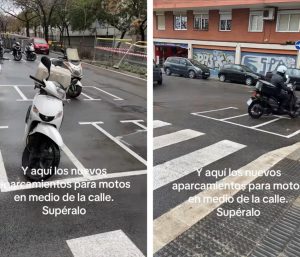 viral foto aparcamiento moto