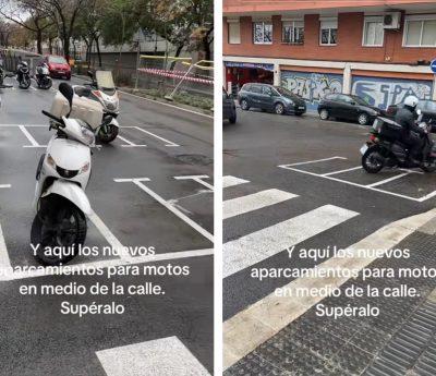 viral foto aparcamiento moto