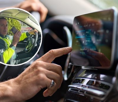 Tocar pantalla coche