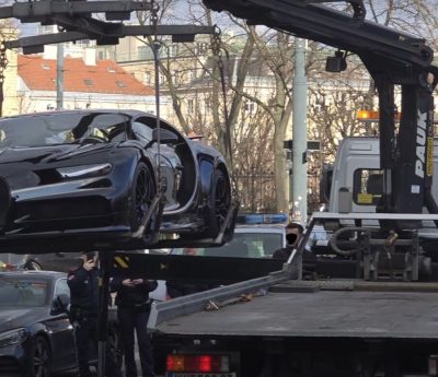 viral bugatti chiron grúa austria