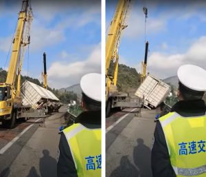 viral camión volcado china