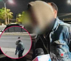 hombre empuja contra camión