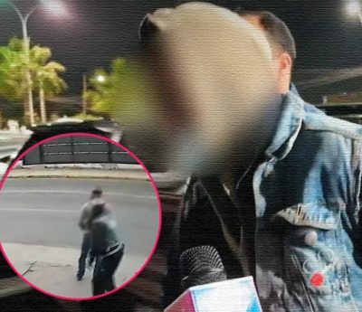 hombre empuja contra camión