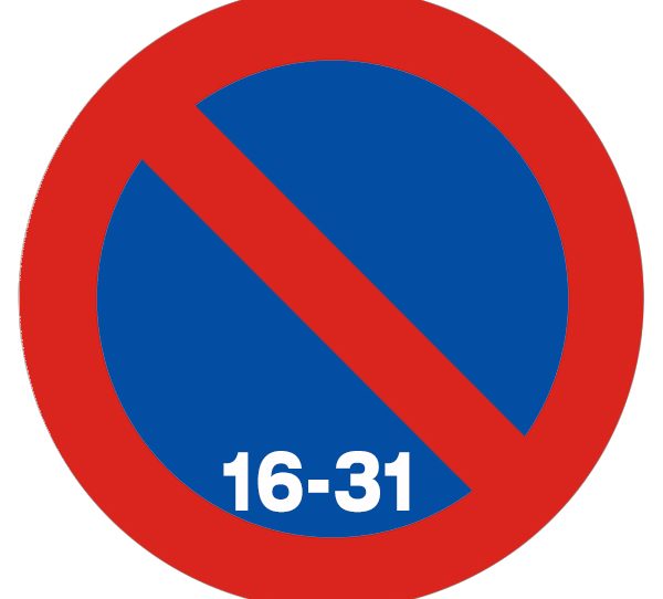 R-308d. Estacionamiento prohibido la segunda quincena