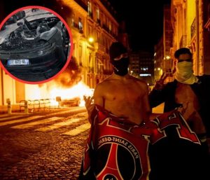 coche quemado celebración PSG