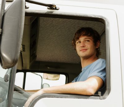 Camionero joven chico