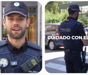 cruzar calle móvil policía