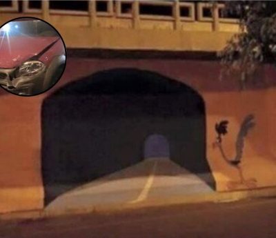 dibujo túnel grafiti accidente