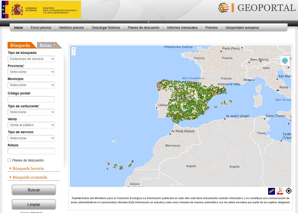 geoportal gasolinera