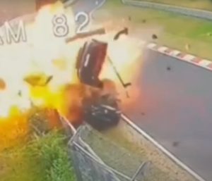 Colisión BMW y Porsche