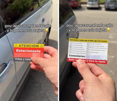 tarjeta estacionaste como un idiota