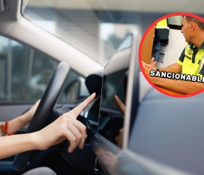 Guardia Civil tocar pantalla coche