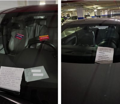 nota coche mal aparcado