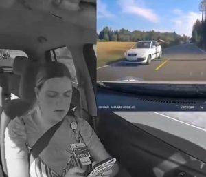 conductora movil volante