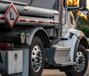 Camión con el símbolo del árbol y el pez