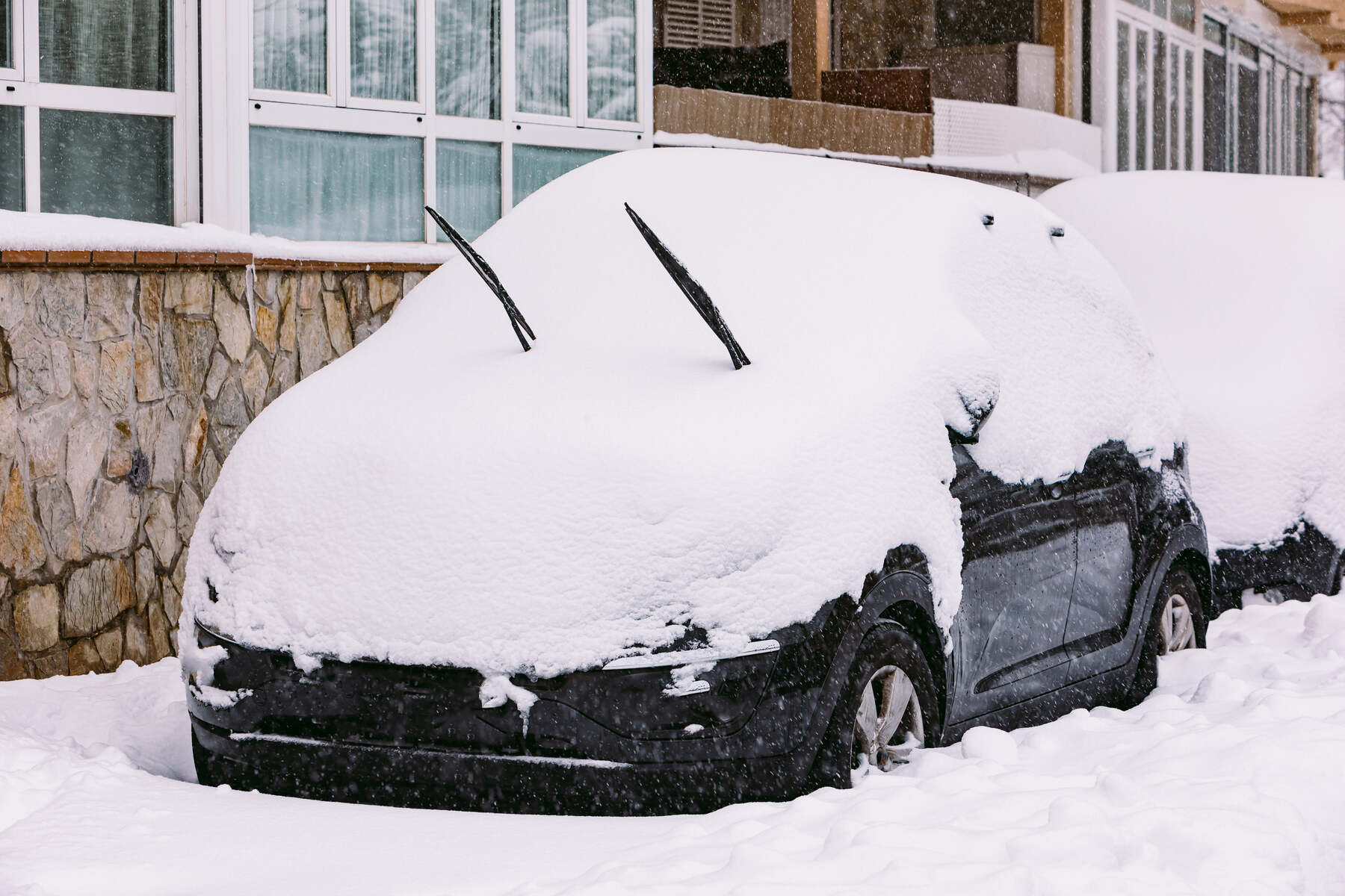 Limpiaparabrisas levantados invierno