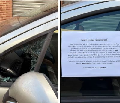 robo coche cristal roto