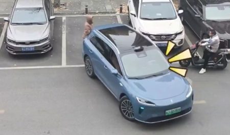 Coche chino aparcamiento autónomo