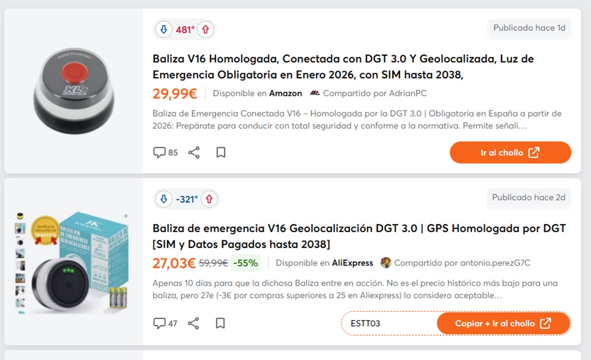 balizas emergencia coche chollómetro