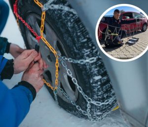 cadenas nieve coche bomberos