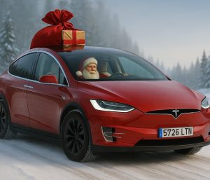 papá noel tesla model X