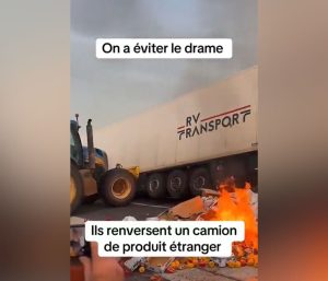 Agricultores franceses camión