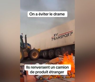 Agricultores franceses camión