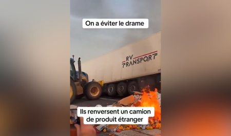 Agricultores franceses camión