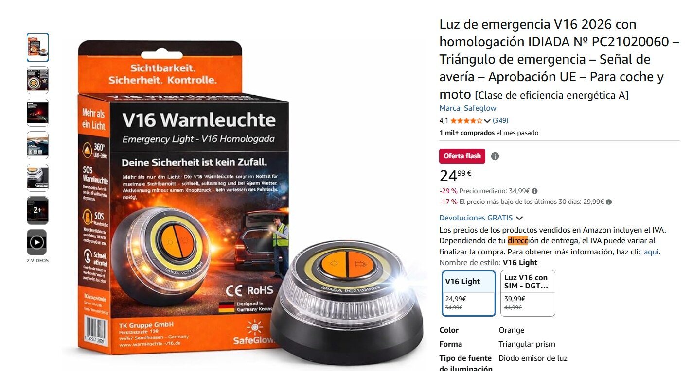 baliza no homologada v-16 amazon